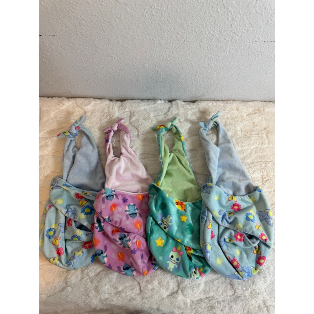 lot 4 Disney Parks Babies Plush Replacement Swaddle Blanket Wraps stitch bambi